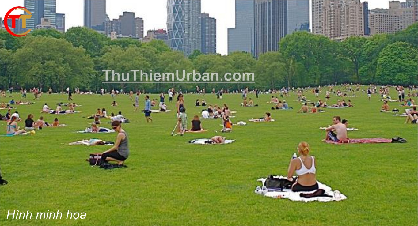 hình minh họa khu nghỉ ngơi giải trí ngoài trời phía nam thủ thiêm