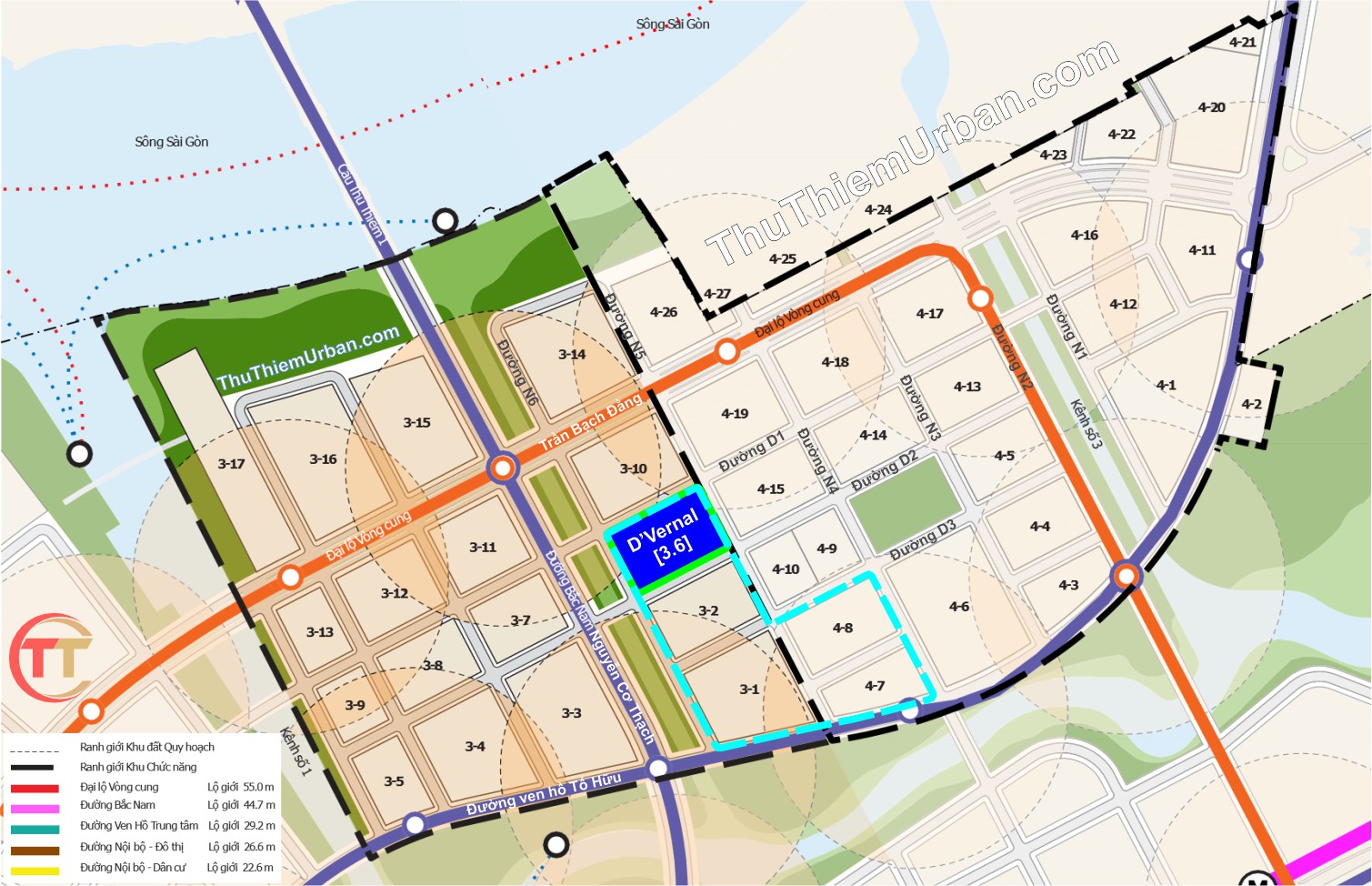kết nối giao thông dự án D'vernal - lakeview 5 CII thủ thiêm