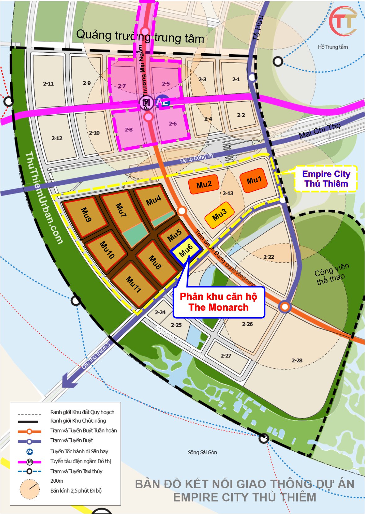 kết nối giao thông the monarch - mu6 empire city thủ thiêm - kepple land