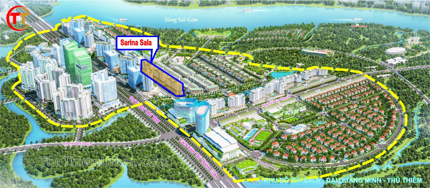 phối cảnh vị trí địa chỉ dự án căn hộ sarina códominium sala thủ thiêm - đại quang minh