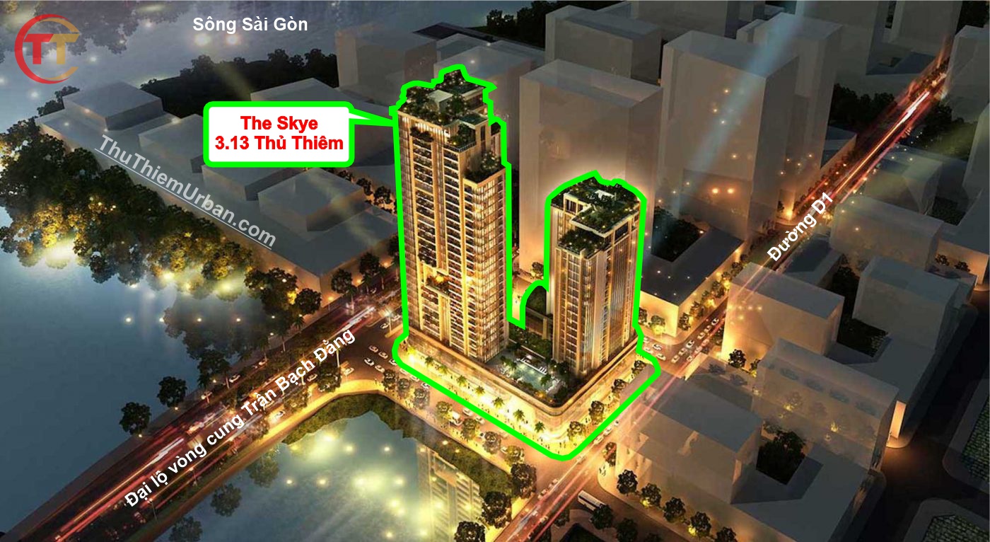 phối cảnh vị trí dự án the skye 3.13 thủ thiêm - city garden - refico