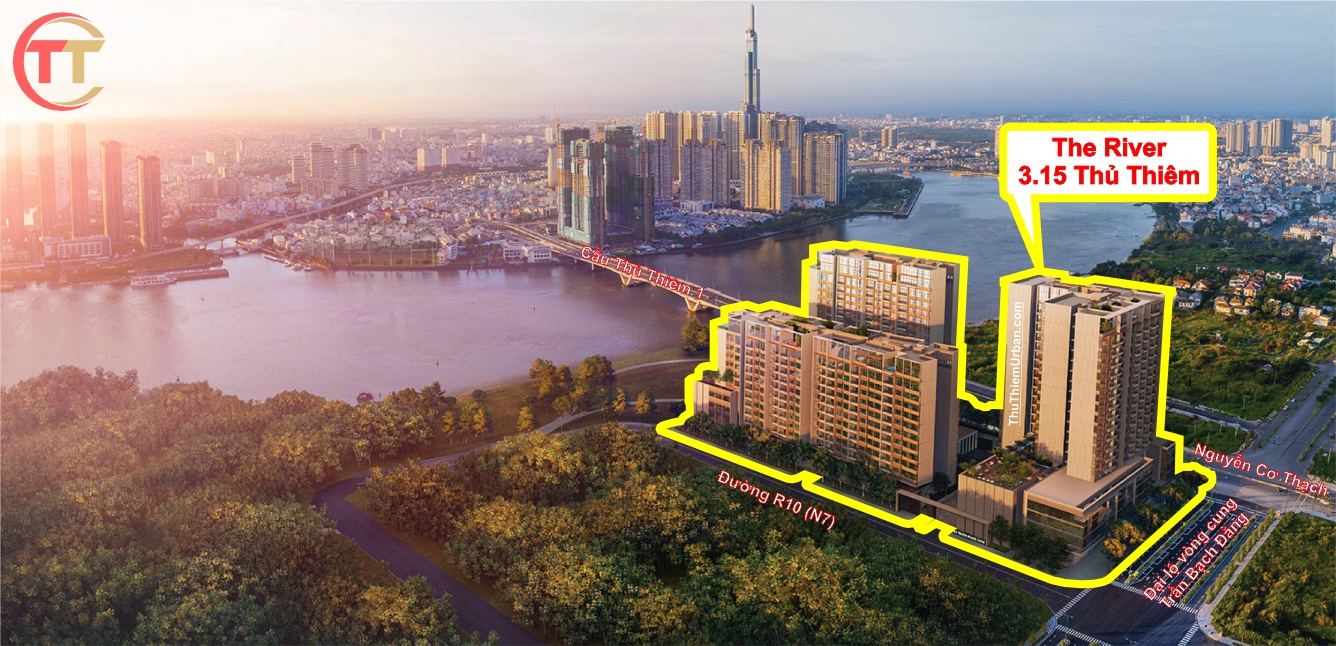 phối cảnh vị trí the river thủ thiêm - ô 3.15 city garden - refico