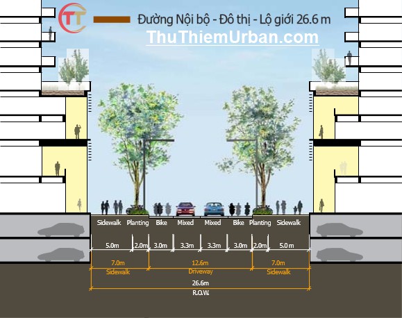 quy hoạch giao thông khu đô thị mới thủ thiêm - đường nội bộ đô thị