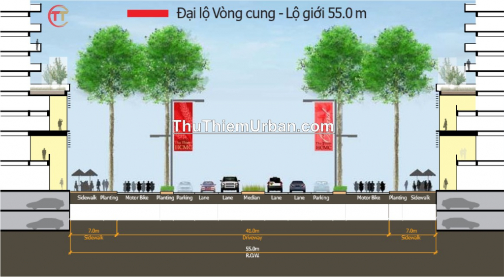 quy hoạch giao thông thủ thiêm - đường đại lộ vòng cung trần bạch đằng