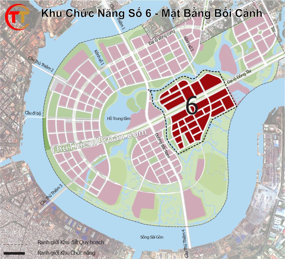 quy hoạch khu chức năng số 6 sala thủ thiêm - mặt bằng bối cảnh