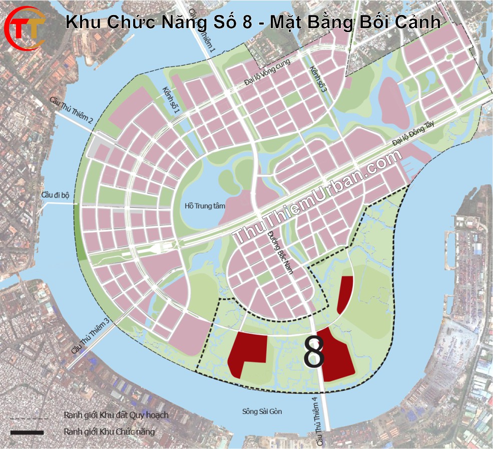 quy hoạch khu chức năng số 8 trung tâm tài chính thủ thiêm - mặt bằng bối cảnh