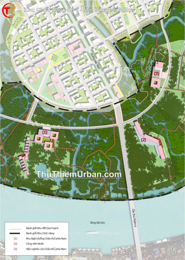 quy hoạch khu chức năng số 8 trung tâm tài chính thủ thiêm - mặt bằng minh họa