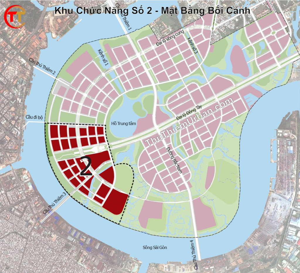 quy hoạch khu chức năng số 2 đô thị thủ thiêm - mặt bằng phối cảnh