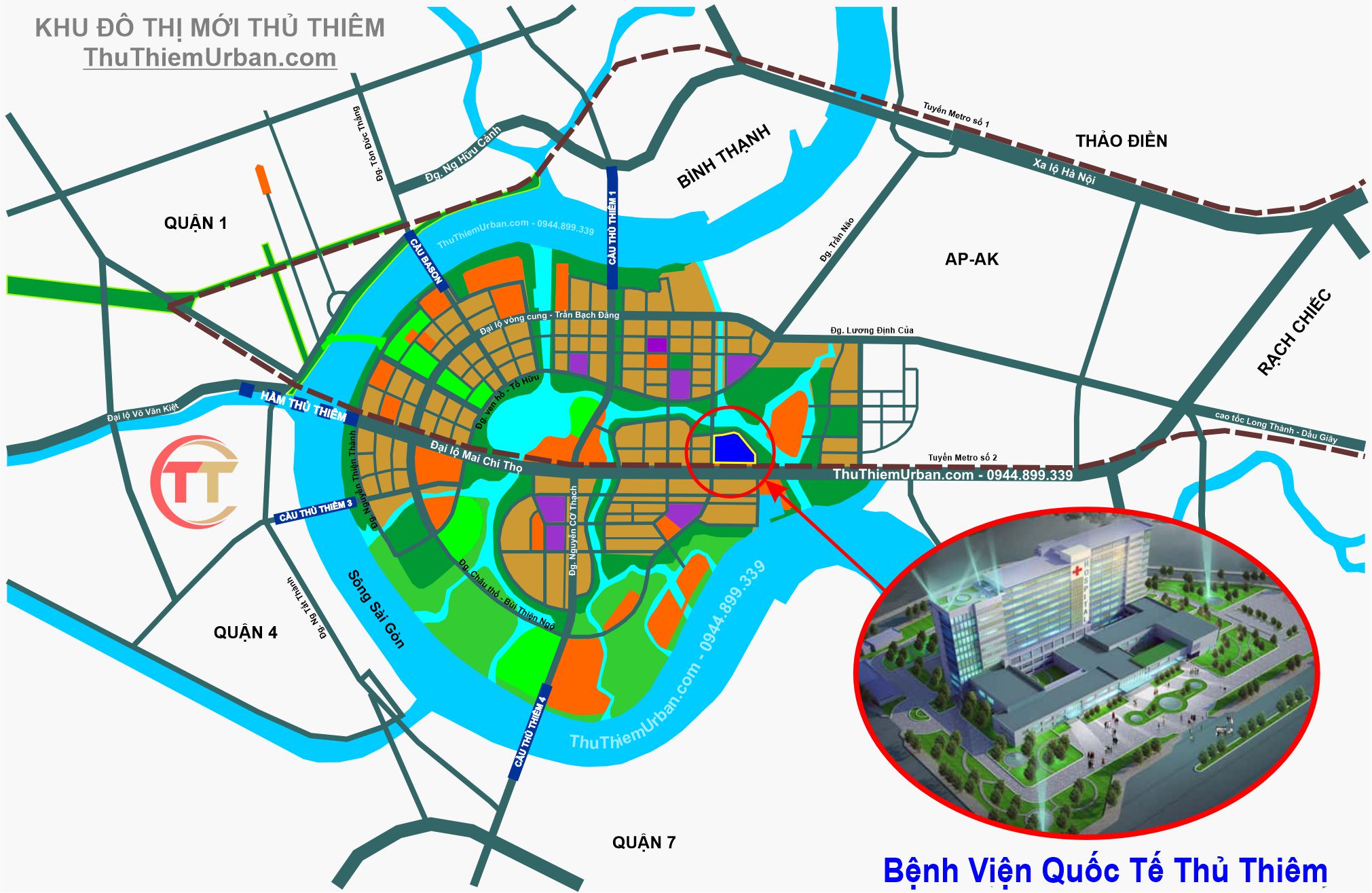 vị trí (địa chỉ) bệnh viện quốc tế tại thủ thiêm
