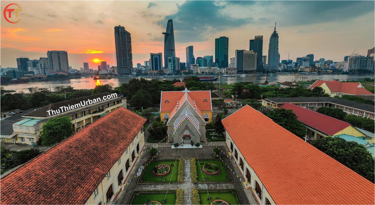 hình nhà thờ giáo xứ & dòng mến thánh giá tại thủ thiêm