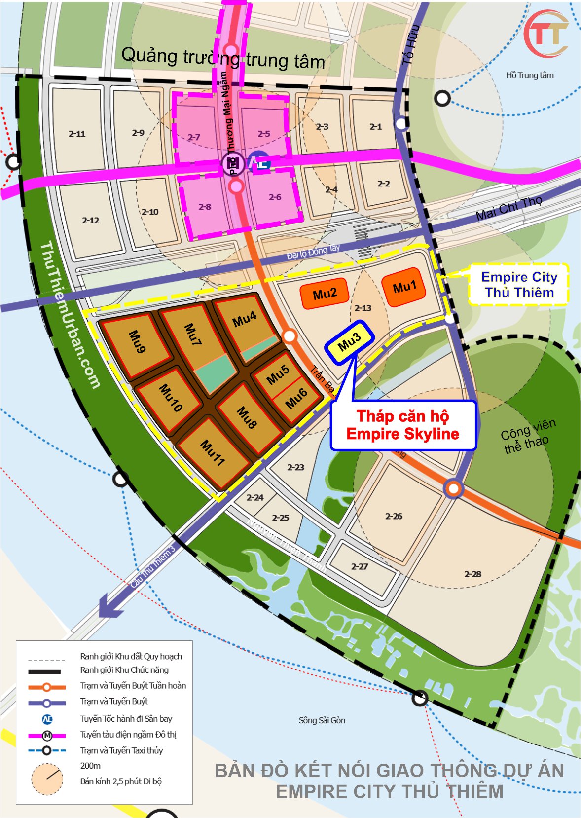 kết nối giao thông MU3 - empire skyline Thủ Thiêm - kepple land