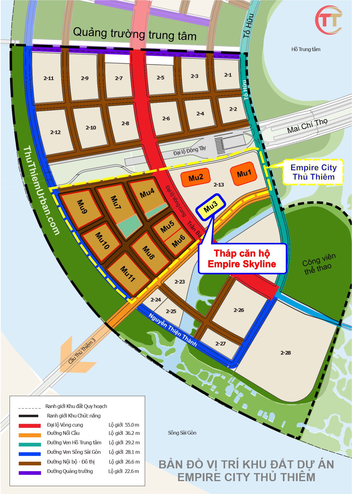vị trí khu đất MU3 - empire skyline Thủ Thiêm
