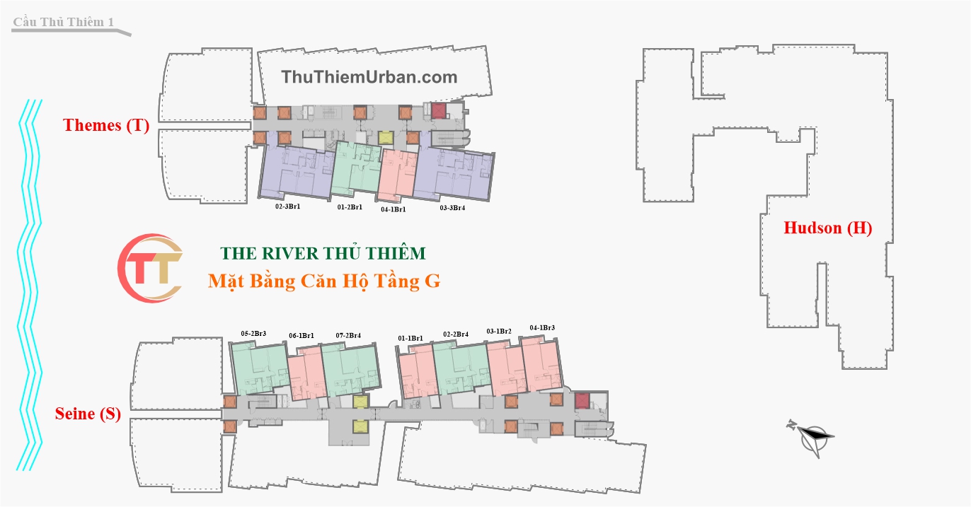 mặt bằng (layout) tầng 1 - trệt, dự án căn hộ the river thủ thiêm 