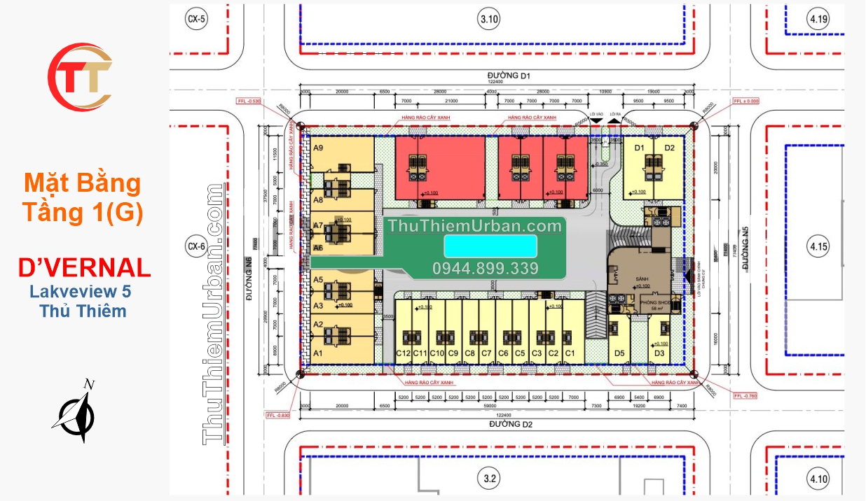 mặt bằng (layout) tổng thể nhà phố, shophouse căn hộ dvernal lakeview 5 cii thủ thiêm
