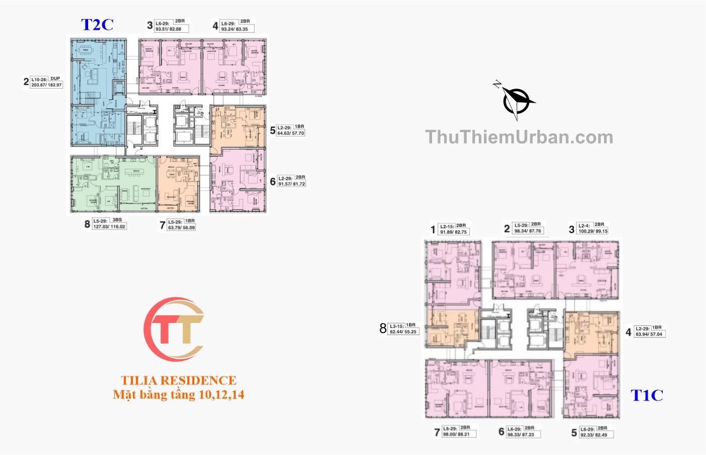 mặt bằng chi tiết căn hộ tilia empire city thủ thiêm - tầng 10-14 hồ chí minh