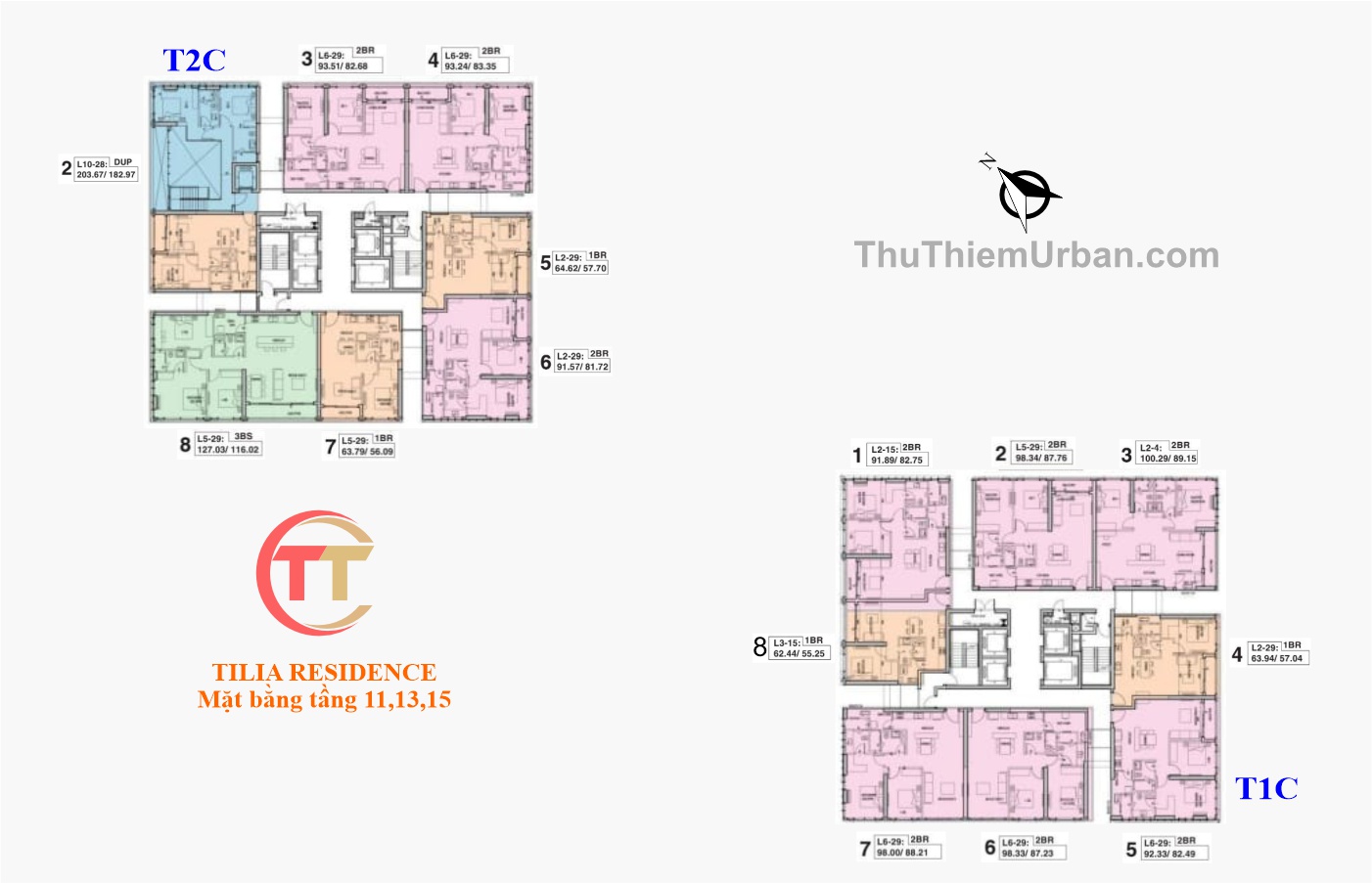 mặt bằng chi tiết căn hộ tilia empire city thủ thiêm - tầng 11-15 sài gòn