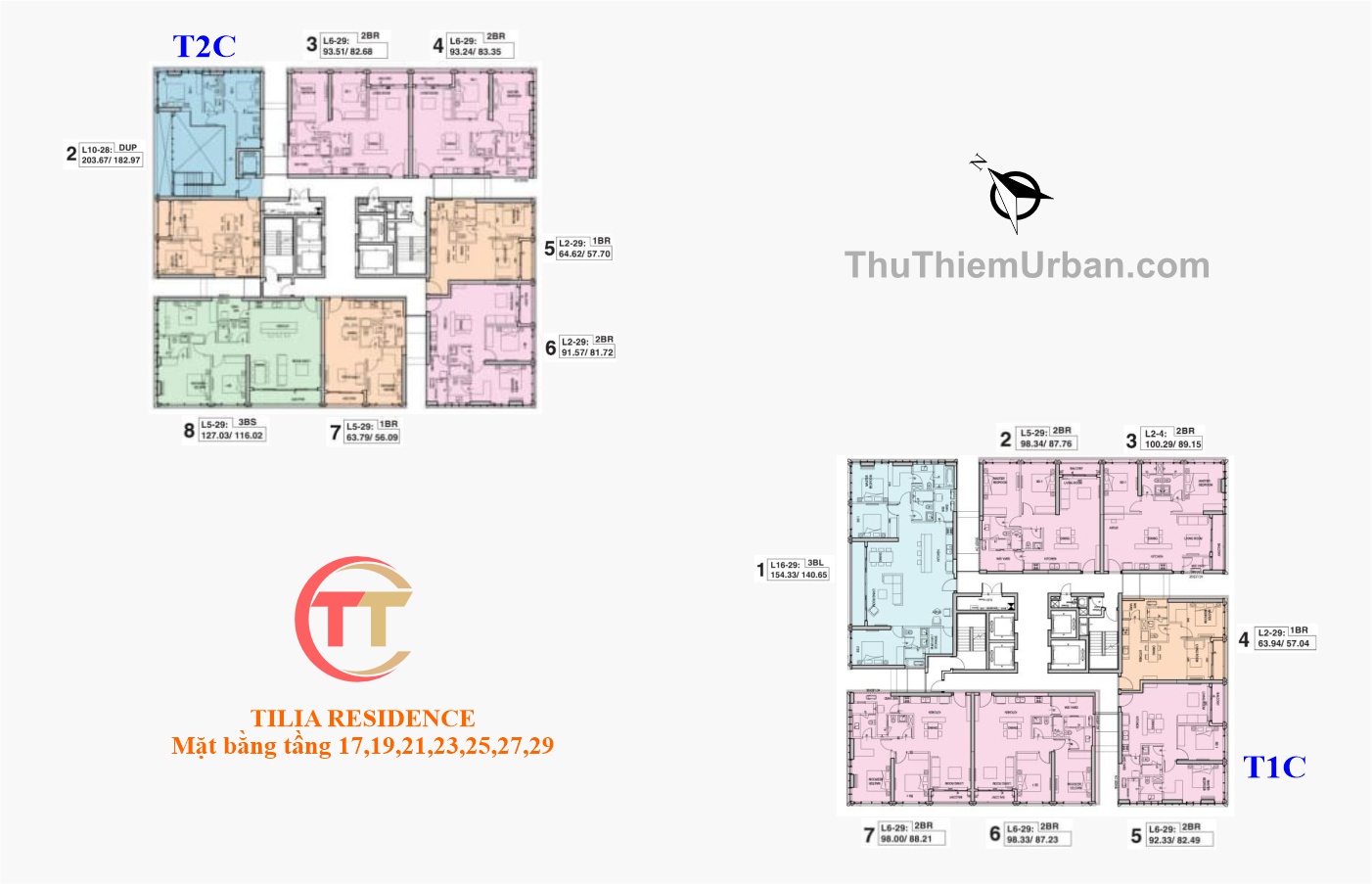 mặt bằng chi tiết căn hộ tilia empire city thủ thiêm - tầng 17-29 tiến phước