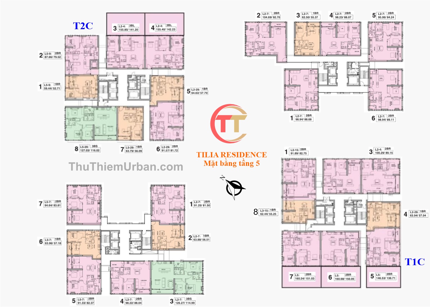 mặt bằng chi tiết căn hộ tilia empire city thủ thiêm - tầng 5 kepple land