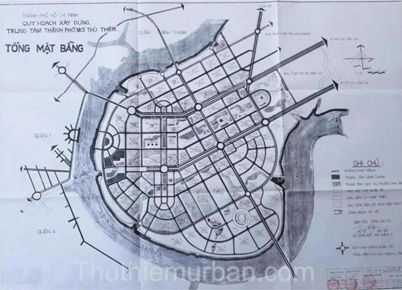 bản đồ quy hoạch thủ thiêm năm 1996