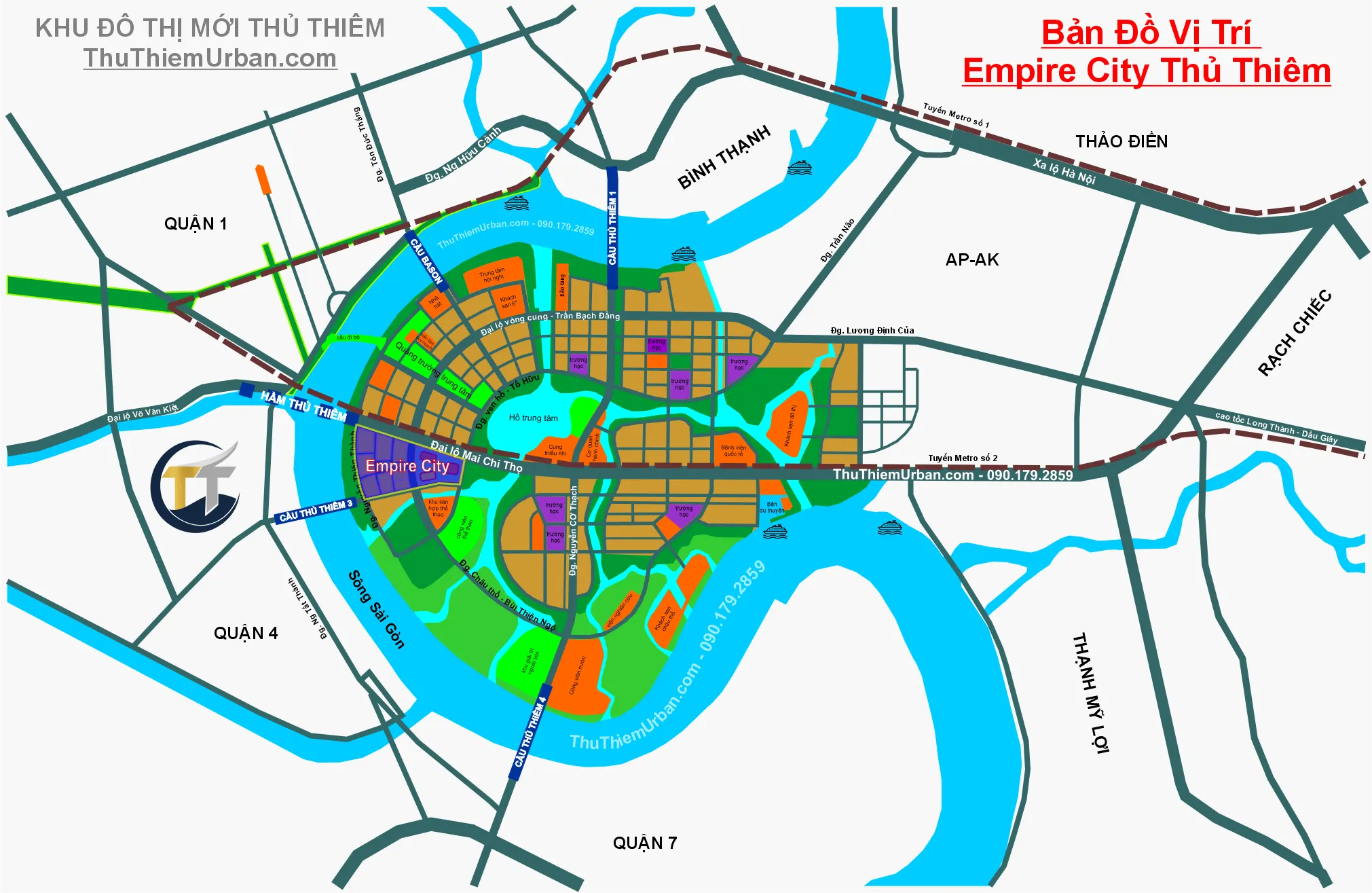 bản đồ vị trí (địa chỉ) dự án empire city thủ thiêm - kepple land new mới