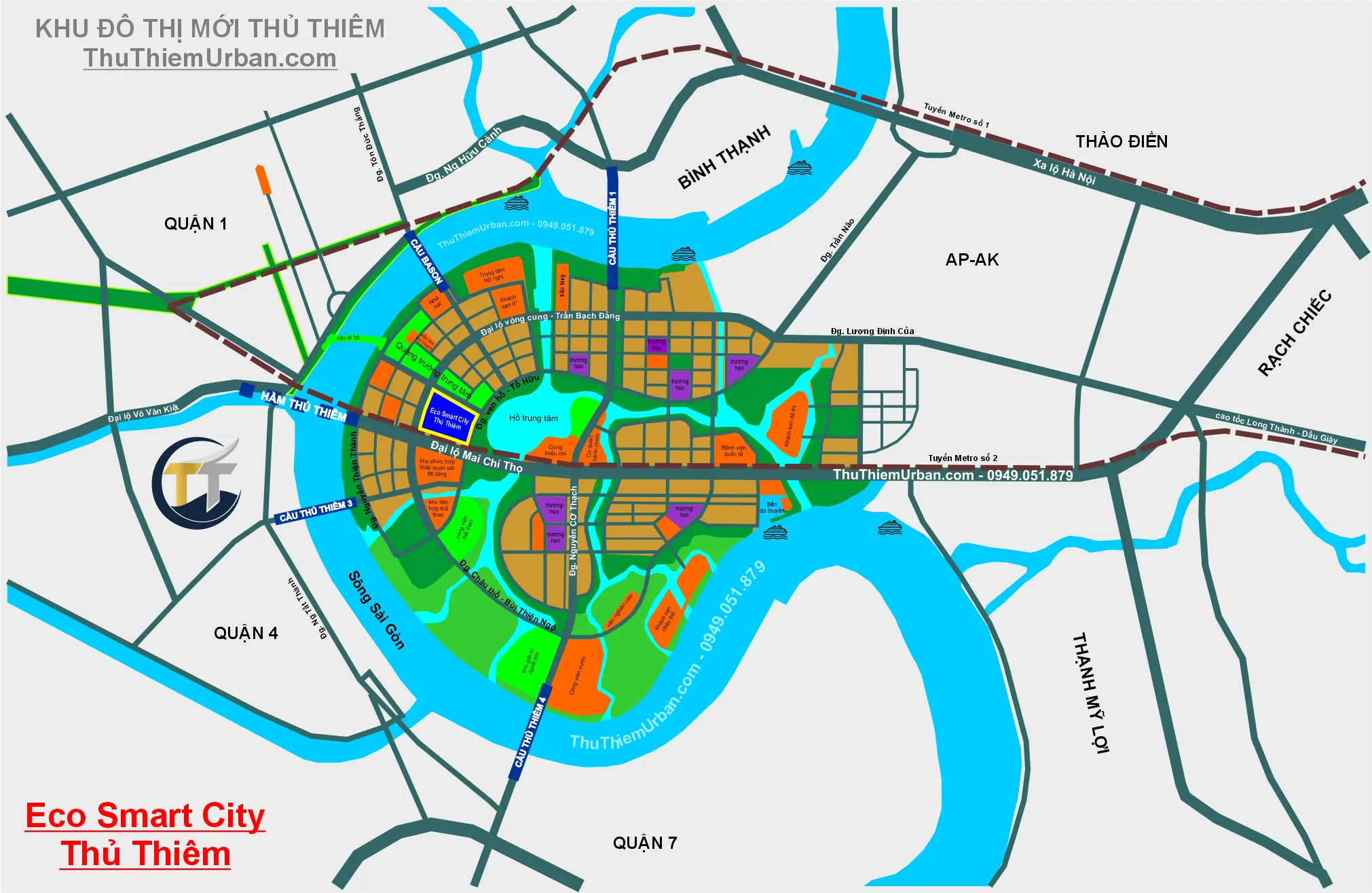 bản đồ vị trí (địa chỉ) dự án Eco Samrt City Thủ Thiêm - lotte hàn quốc new