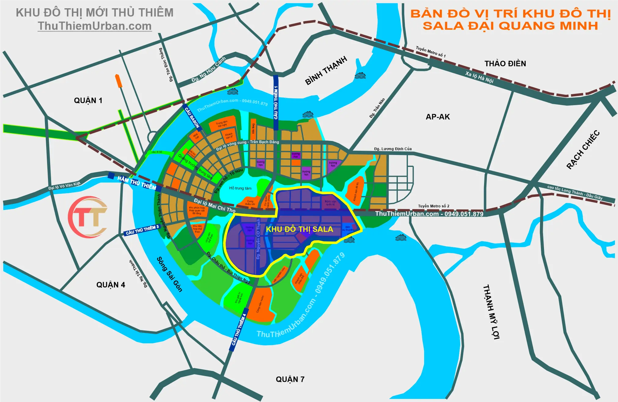 bản đồ vị trí khu đô thị sala thủ thiêm