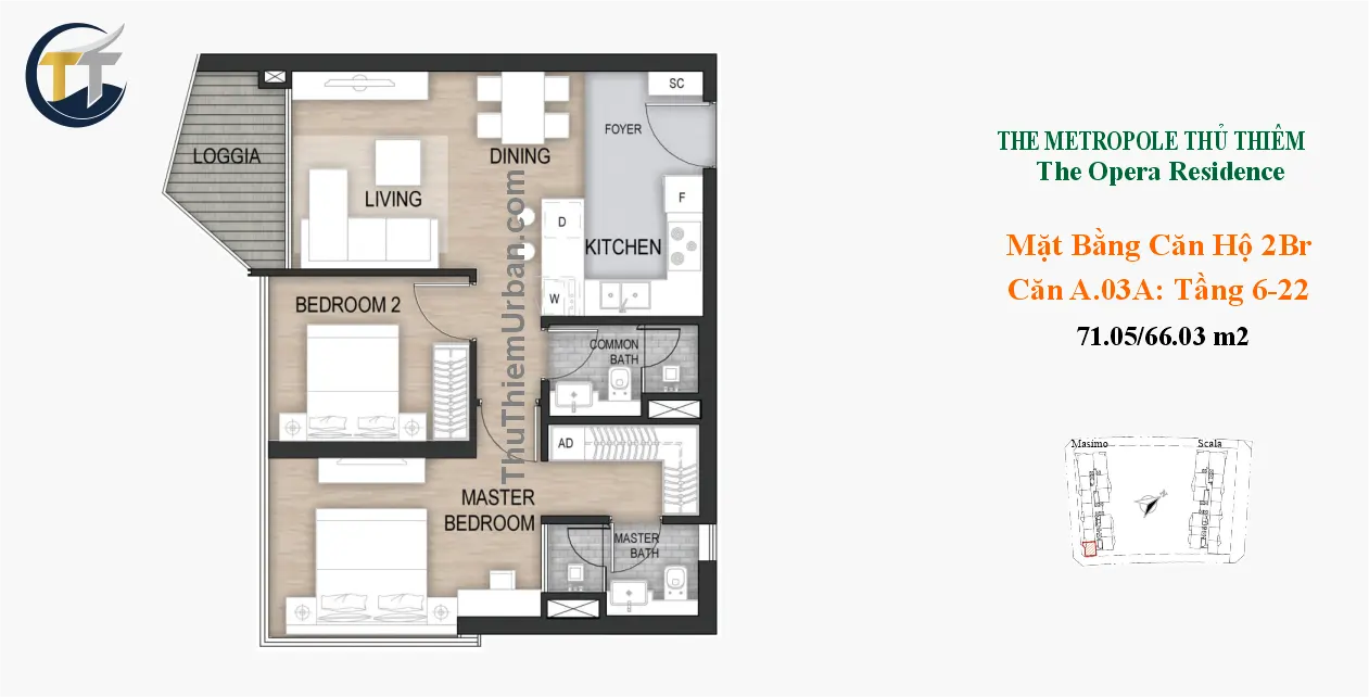 căn hộ masimo 2 phòng ngủ 04 the opera residence quốc lộc phát new