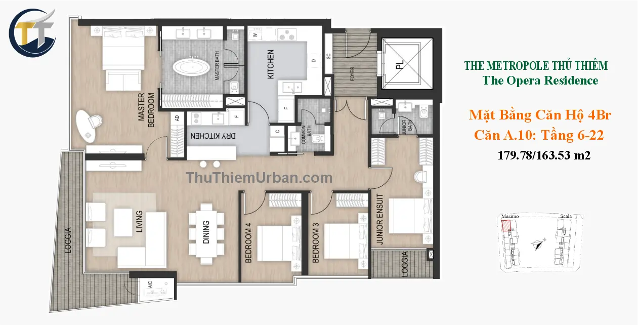 căn hộ masimo 4 phòng ngủ 10 the opera residence metropole new