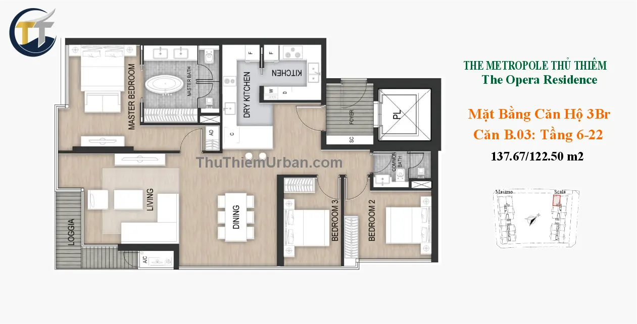căn hộ scala b03 - 3 phòng ngủ the opera sơn kim land - thủ thiêm new