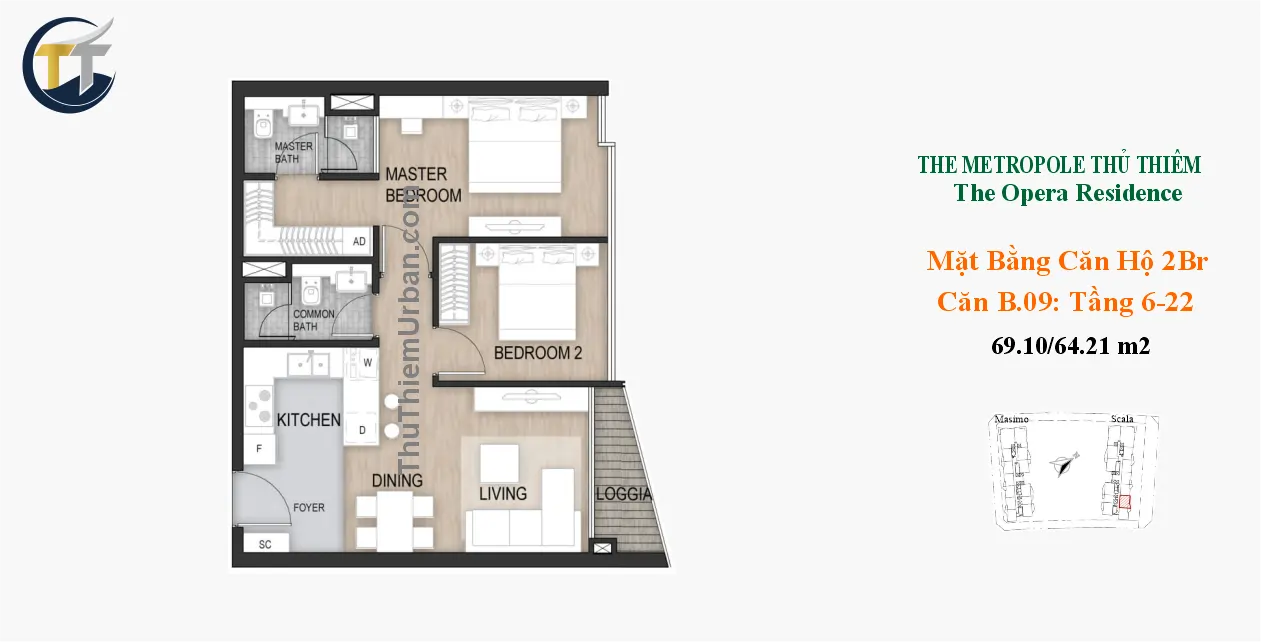 căn hộ scala b09 - 2 phòng ngủ the opera sơn kim land - hồ chí minh new
