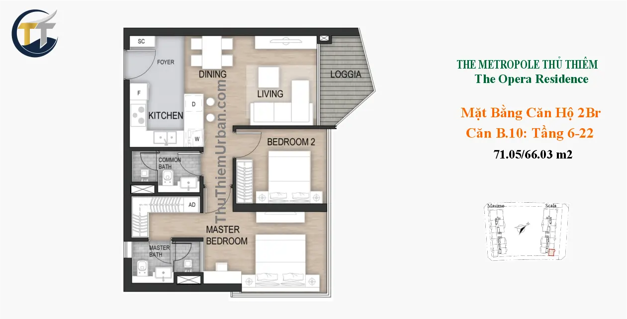 căn hộ scala b10 - 2 phòng ngủ the opera sơn kim land - việt nam new