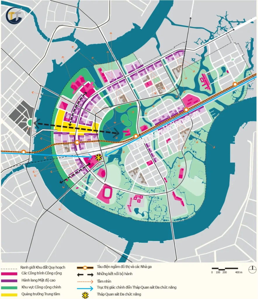 cấu trúc quy hoạch mặt bằng tổng Thủ Thiêm new