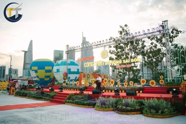 công viên bờ sông thủ thiêm - lễ khánh thành - sân khấu quận 1 new