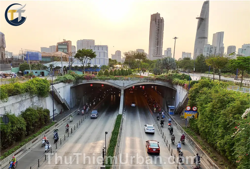 hầm thue thiêm - hướng cửa hầm đại lộ mai chí thọ new