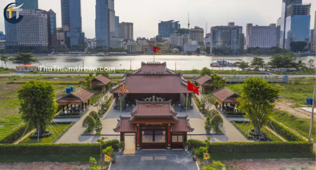 hình chụp đình thần an khánh tại khu đô thị thủ thiêm view sông sài gòn new
