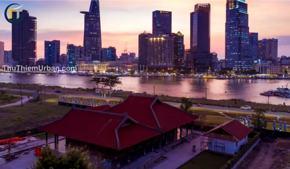 hình chụp đình thần an khánh thủ thiêm - hoàng hôn new