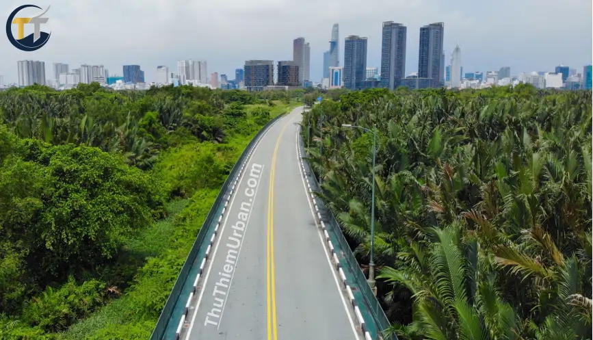 hình chụp lâm viên sinh thái thủ thiêm - từ đường châu thổ new