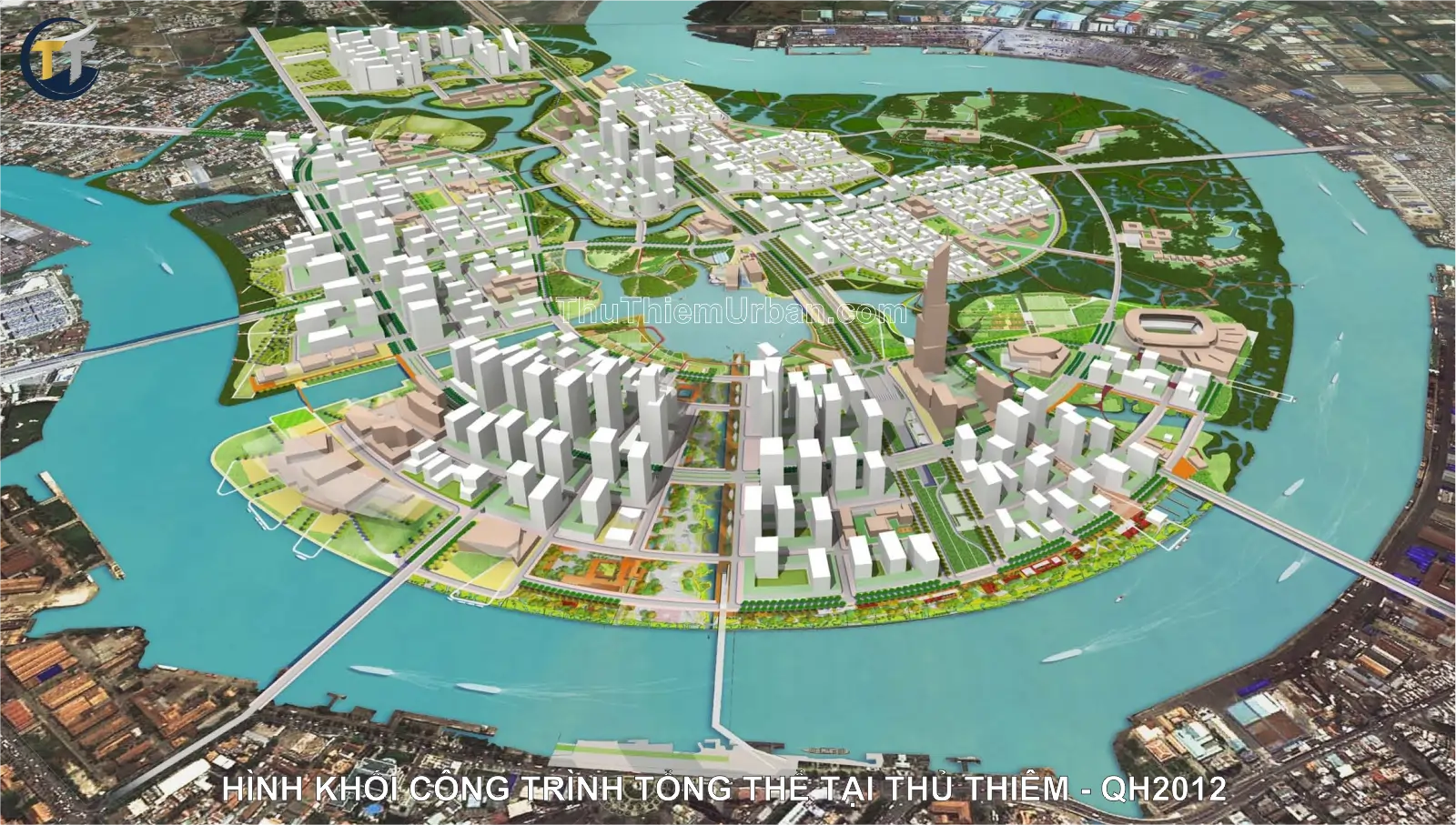 hình khối công trình tổng thể tại đô thị thủ thiêm new