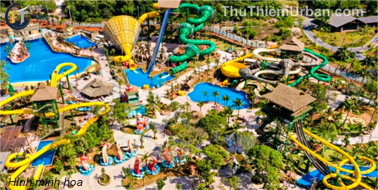 hình minh họa công viên nước tại khu đô thị mới thủ thiêm new