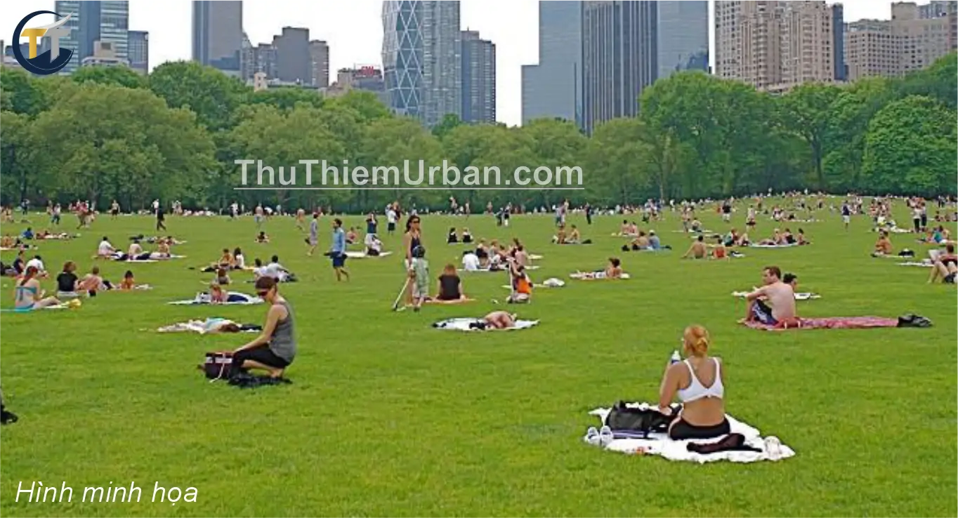 hình minh họa khu nghỉ ngơi giải trí ngoài trời phía nam thủ thiêm new