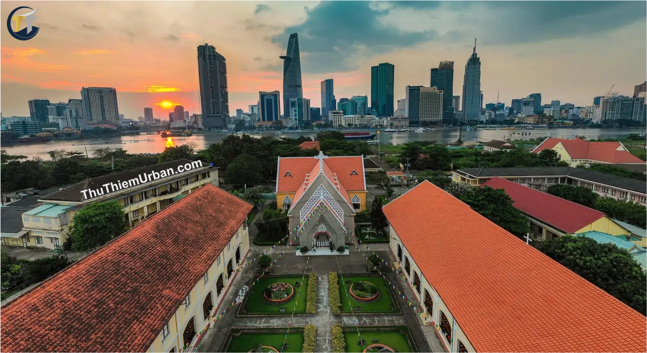 hình nhà thờ giáo xứ & dòng mến thánh giá tại thủ thiêm new
