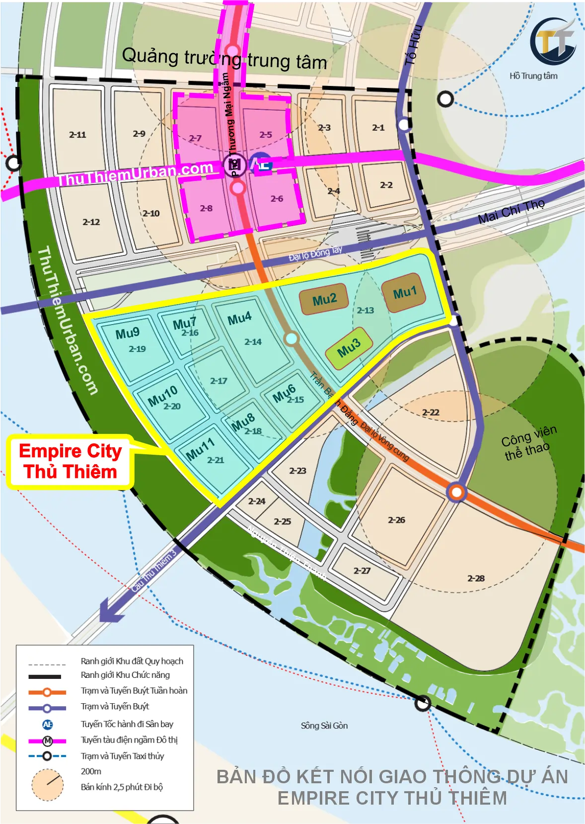 kết nối giao thông khu đất dự án empire city thủ thiêm new