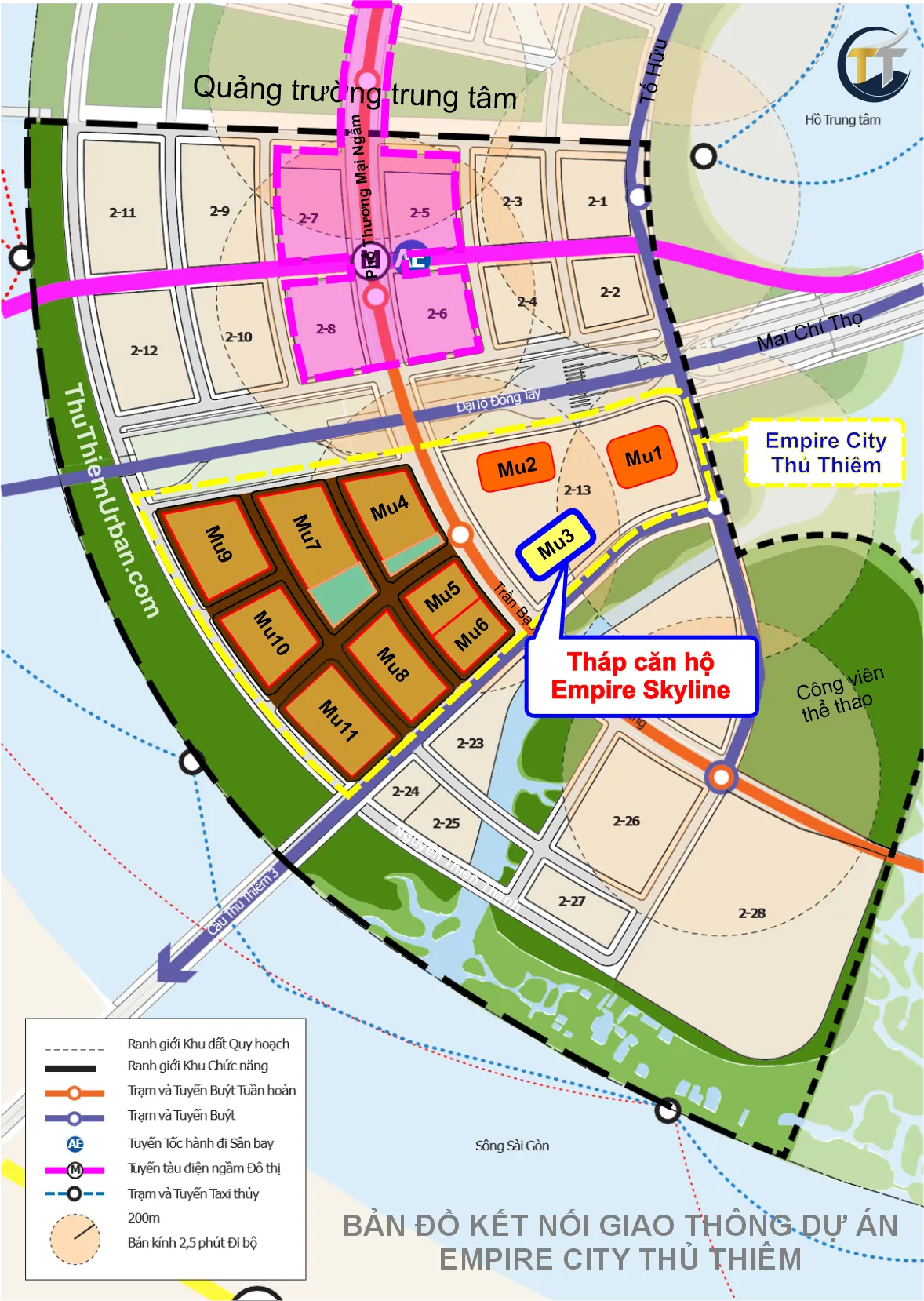 kết nối giao thông MU3 - empire skyline Thủ Thiêm - kepple land new