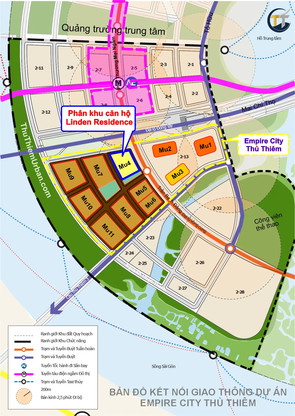 kết nối giao thông mu4 linden residence - empire city thủ thiêm - kepple land new