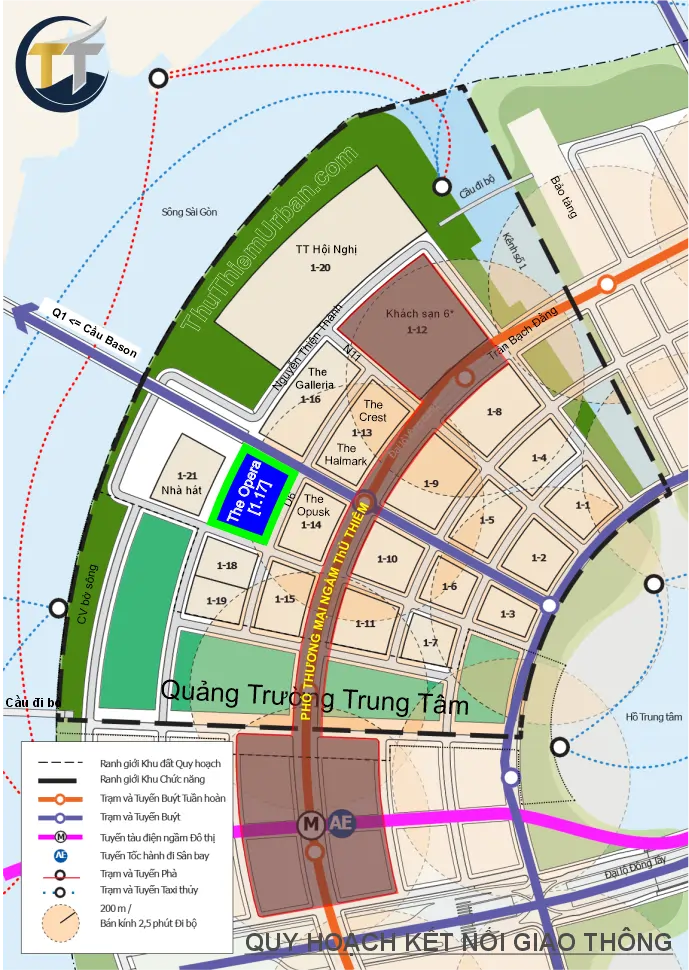 kết nối giao thông the opera residence gd3 metropole thủ thiêm - sơn kim land new