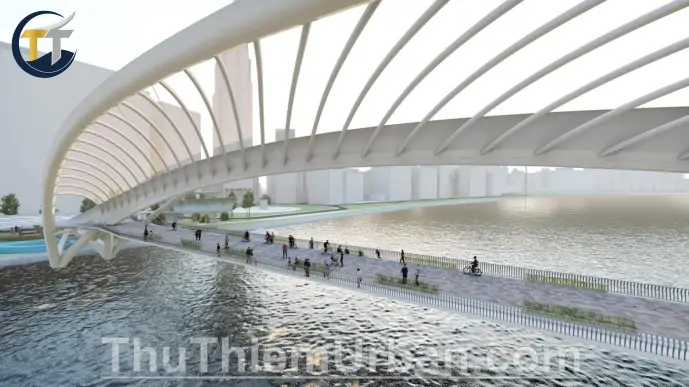 không gian đi bộ cầu vượt sông sài gòn thủ thiêm new