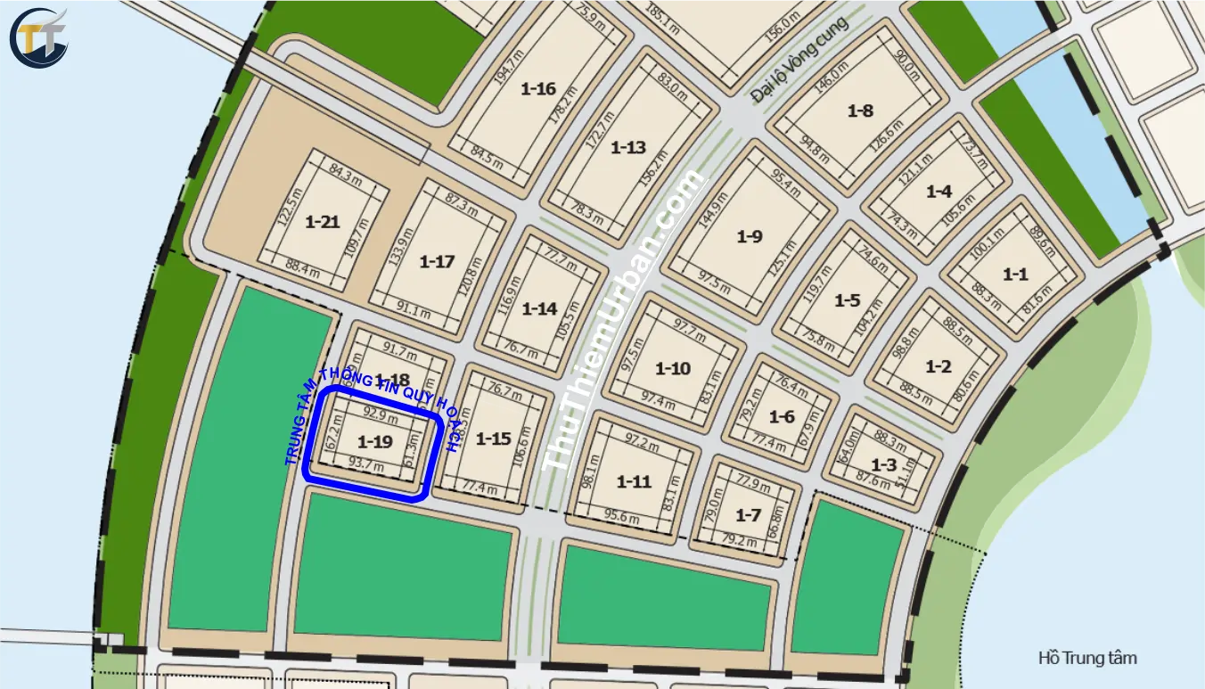 kích thước lô đất quy hoạch trung tâm triển lãm thông tin quy hoạch thủ thiêm new
