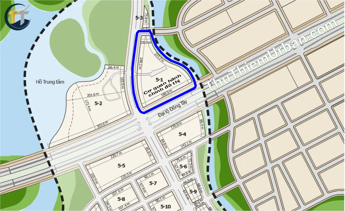 kích thước lô đất quy hoạch cơ quan hành chính đô thị thủ thiêm new