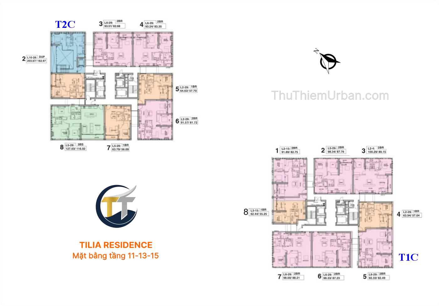 mặt bằng chi tiết căn hộ tilia empire city thủ thiêm - tầng 11-15 sài gòn new