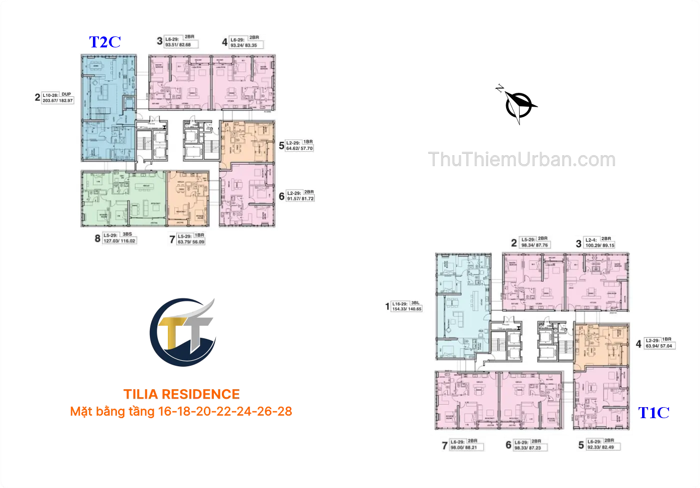 mặt bằng chi tiết căn hộ tilia empire city thủ thiêm - tầng 16-28 trần thái new